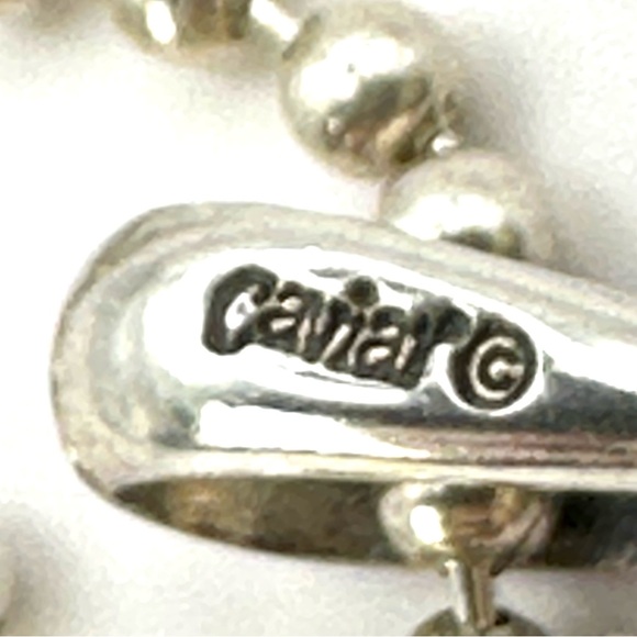 Lagos VINTAGE Caviar Two Tone Sterling Silver & Gold Open Heart Pendant Necklace - Picture 8 of 9